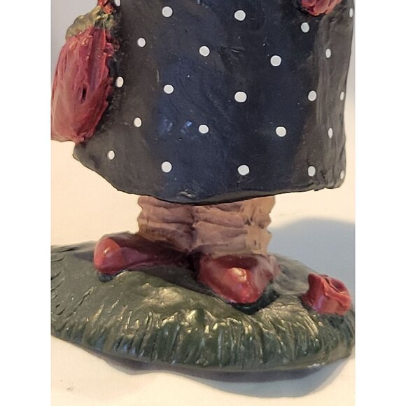 Hanford Ltd "Charlotte Dear" Crunkleton Resin Figurin Polka Dot Dress Vtg 1991 - Picture 8 of 11